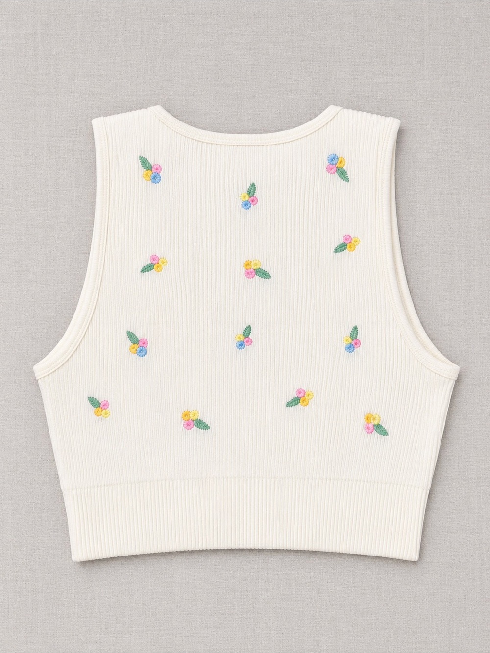 Zara embroidered ribbed knit crop top Style 1014/330 - Picture 3 of 5